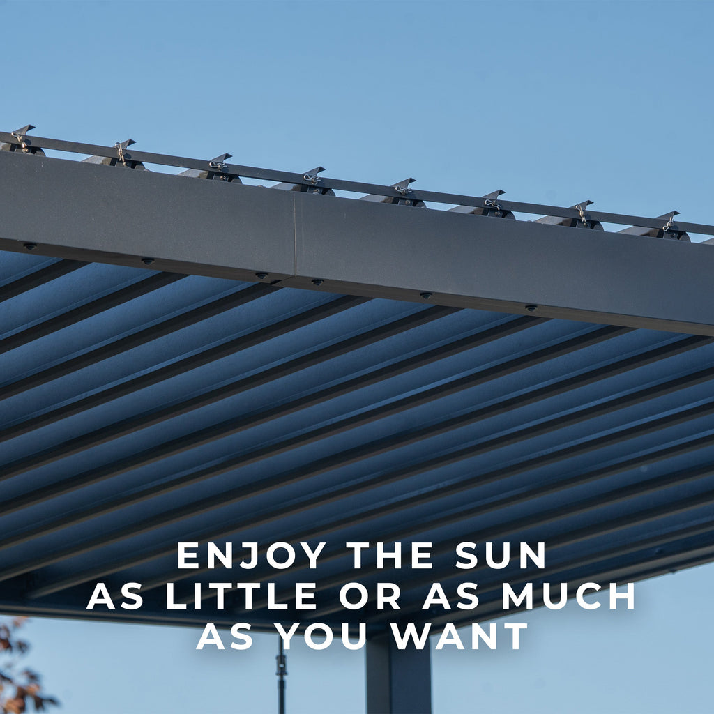 4.3m x 3.0m (14ft x 10ft) Sarasota Steel Louvered Pergola