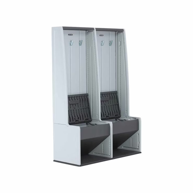 Double Storage Locker | 53.8L Bench Storage | 6 Metal Hooks | UV-Protected | Lifetime