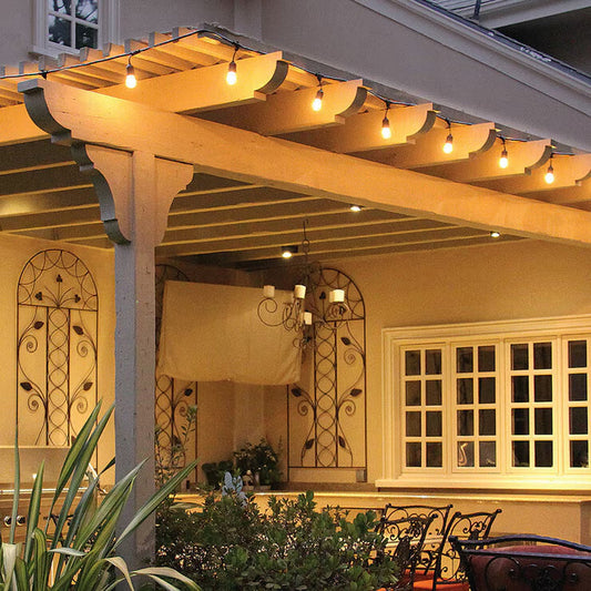 Feit Electric LED Outdoor String Lights | 14.6m | 24 Sockets | IP44 | S14 Filament Bulbs | Indoor & Outdoor