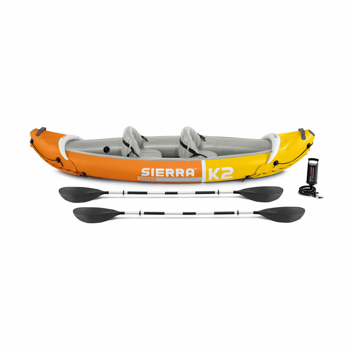 Intex Sierra K2 Inflatable Kayak Set | 2-Person | 312cm | 180kg Capacity | Paddles & Pump Included