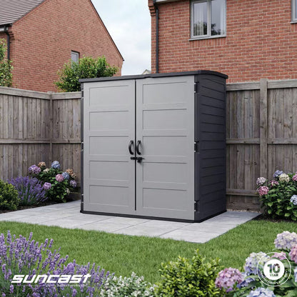 Suncast Extra Large Vertical Storage Shed | 3,000 Litre | UV-Protected Resin | Padlockable | H197 x W179 x D112cm