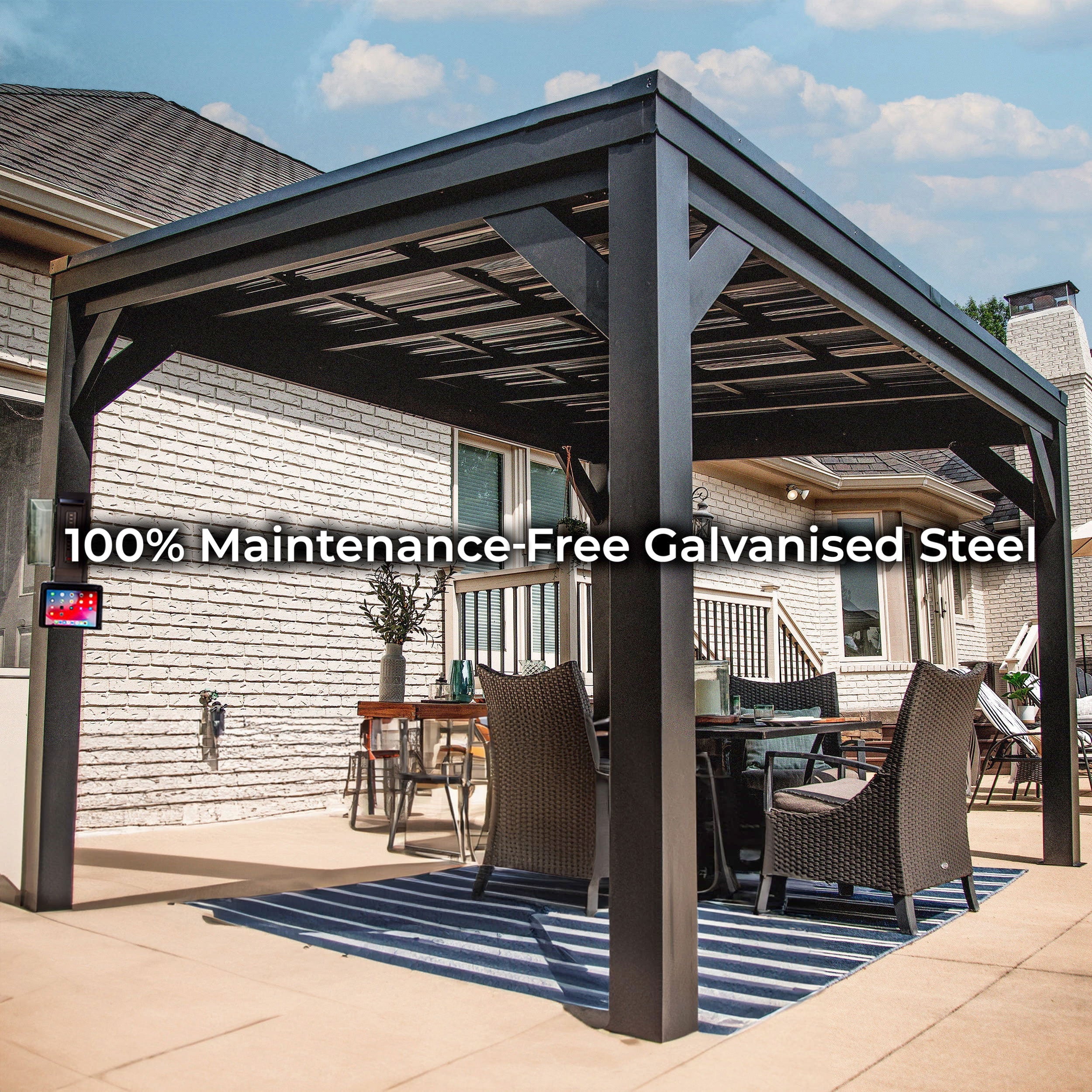 3.7m x 2.9m (12ft x 9.5ft) Stonebridge Gazebo