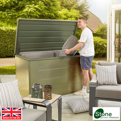 Stone Garden 5Ft 2" X 2Ft 8" (1.6 X 0.8M) 1,200 Litre Steel Deck Box