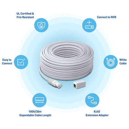 Swann 30M/100Ft Network Extension Cable, SWNHD-30MCAT5E-GL