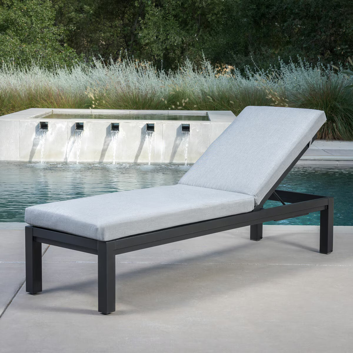 SunVilla Cinder Cushioned Chaise Lounger Set of 2 | Adjustable Reclining | Rust-Resistant Aluminium | Outdoor Patio