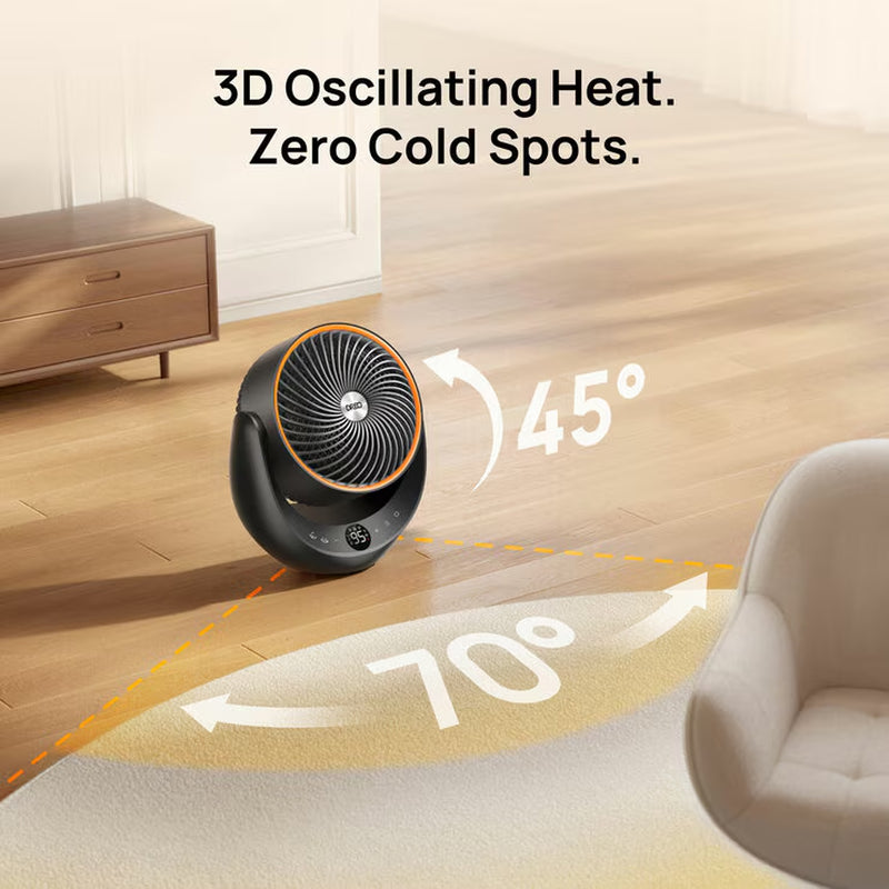 Whole Room Ceramic Heater & Fan | 2000W PTC | 3D Oscillation | 34dB Whisper-Quiet | DR-HSH015