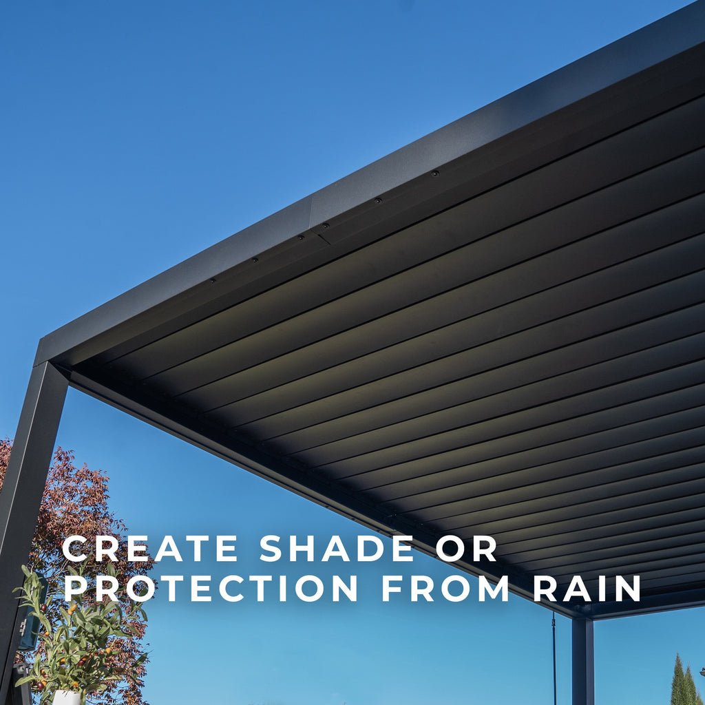 4.3m x 3.0m (14ft x 10ft) Sarasota Steel Louvered Pergola