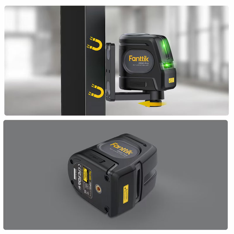 Fanttik D100 PRO Laser Level & Tripod Bundle | Green Laser | ±2mm Accuracy | 30m Range | Rechargeable