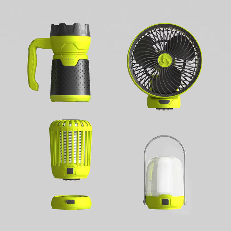 Artika Campa 4-in-1 Portable Outdoor Kit | Fan, Lantern, Torch & Bug Zapper | 10Hr Battery | USB-C