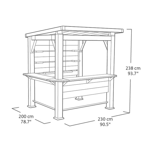 Keter Bar Gazebo 7Ft 5" X 6Ft 5" (2.3 X 2M)