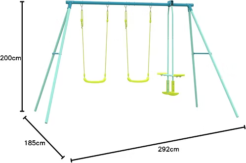 TP Triple Metal Swing Set with Glider Swing Seat