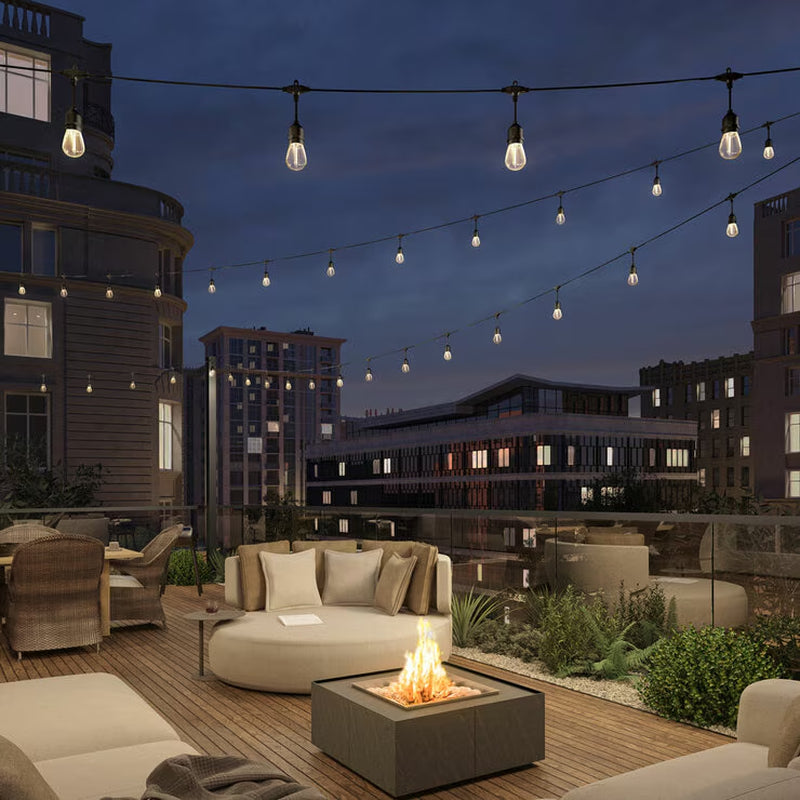 Artika Eclipse Outdoor Solar String Lights | 20 LED Bulbs | 12.8m | Solar & USB-C | Remote Control