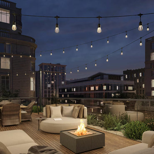 Artika Eclipse Outdoor Solar String Lights | 20 LED Bulbs | 12.8m | Solar & USB-C | Remote Control