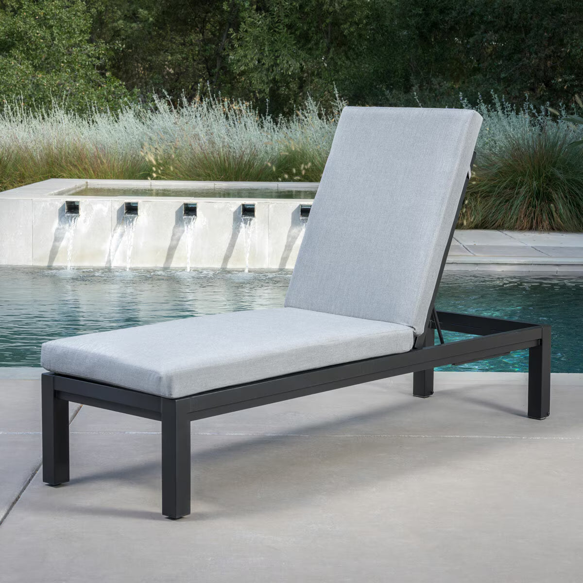 SunVilla Cinder Cushioned Chaise Lounger Set of 2 | Adjustable Reclining | Rust-Resistant Aluminium | Outdoor Patio