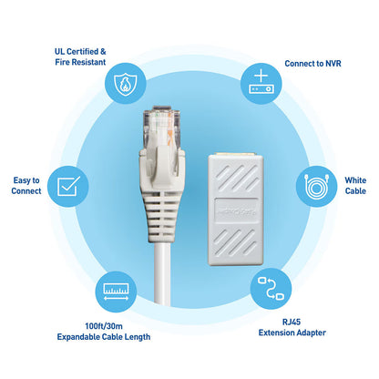 Swann 30M/100Ft Network Extension Cable, SWNHD-30MCAT5E-GL