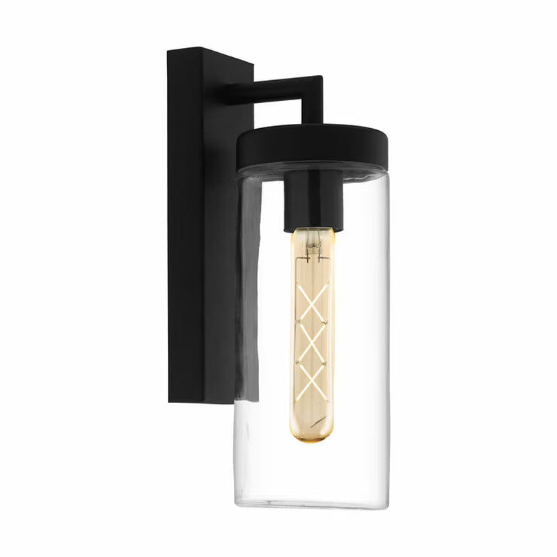 Bovolone Exterior Wall Light | 1-Light | IP44 | E27 | Black | Clear Glass