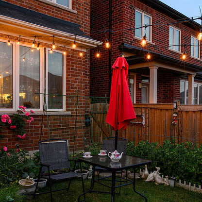 Feit Electric LED Outdoor String Lights | 14.6m | 24 Sockets | IP44 | S14 Filament Bulbs | Indoor & Outdoor
