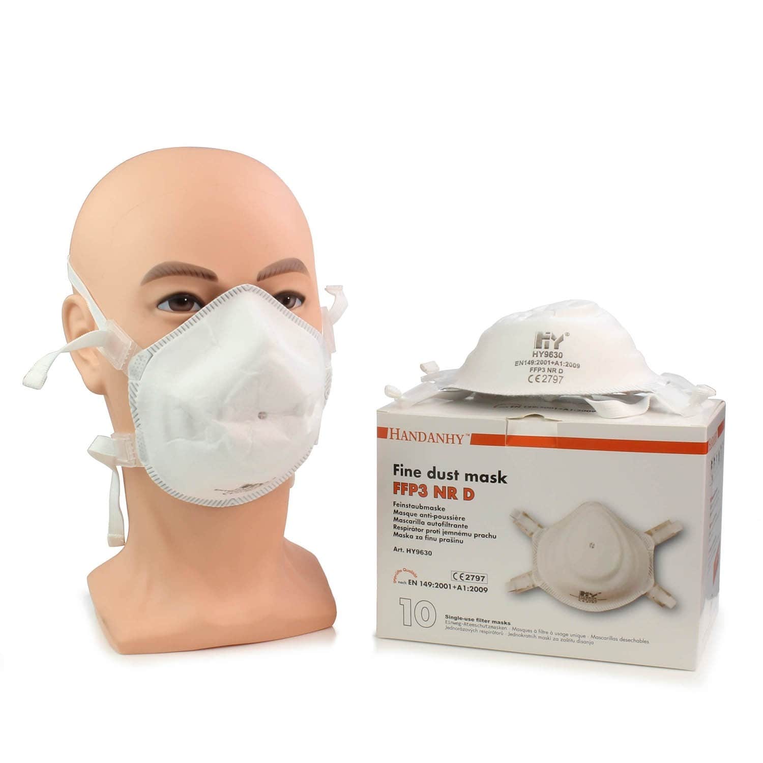 Fine Filter Disposable FFP3 Dust Mask | Box of 10 | Construction & Site Safety