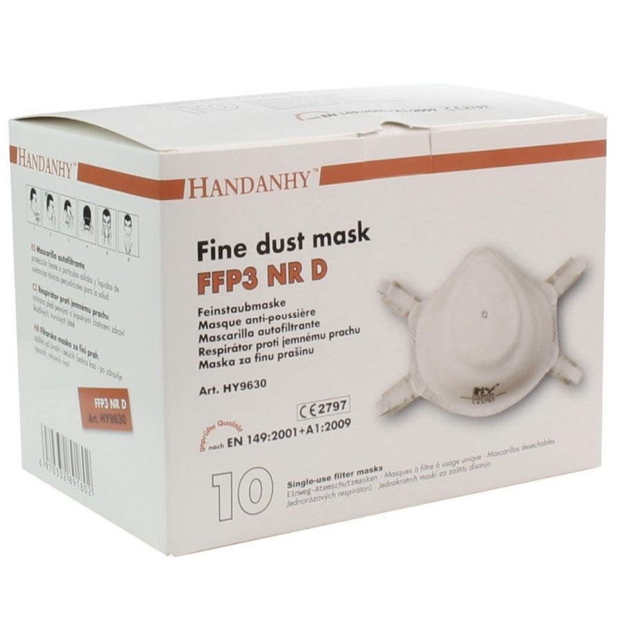 Fine Filter Disposable FFP3 Dust Mask | Box of 10 | Construction & Site Safety