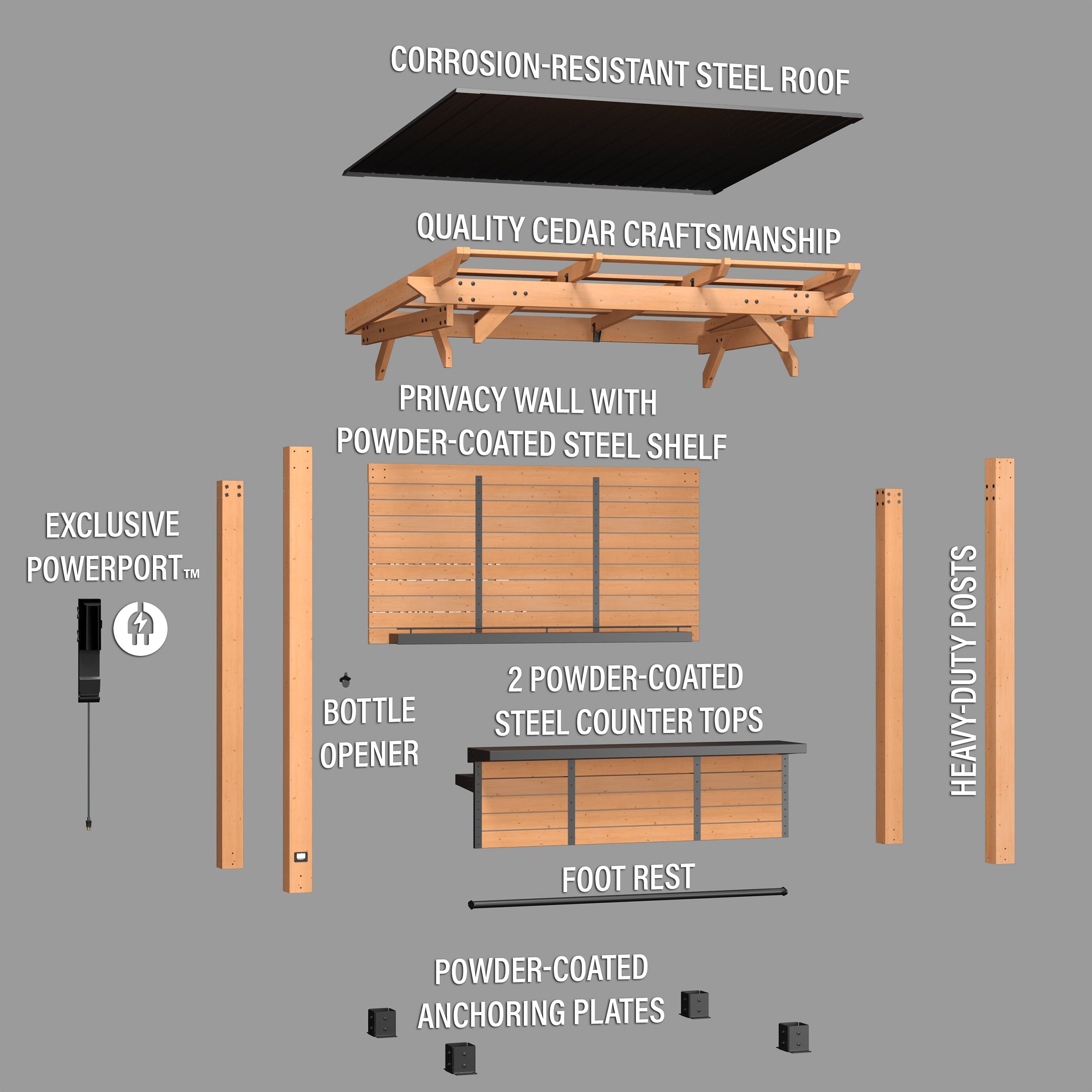 2.6m x 1.9m (8ft x 6ft) Cedar Springs Outdoor Bar
