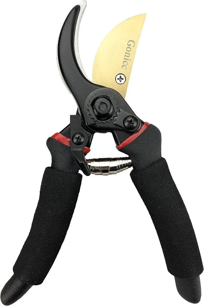 Gonicc 8" Professional Bypass Secateurs | Titanium Blade | Ergonomic Non-Slip Handles | Pruning Shears