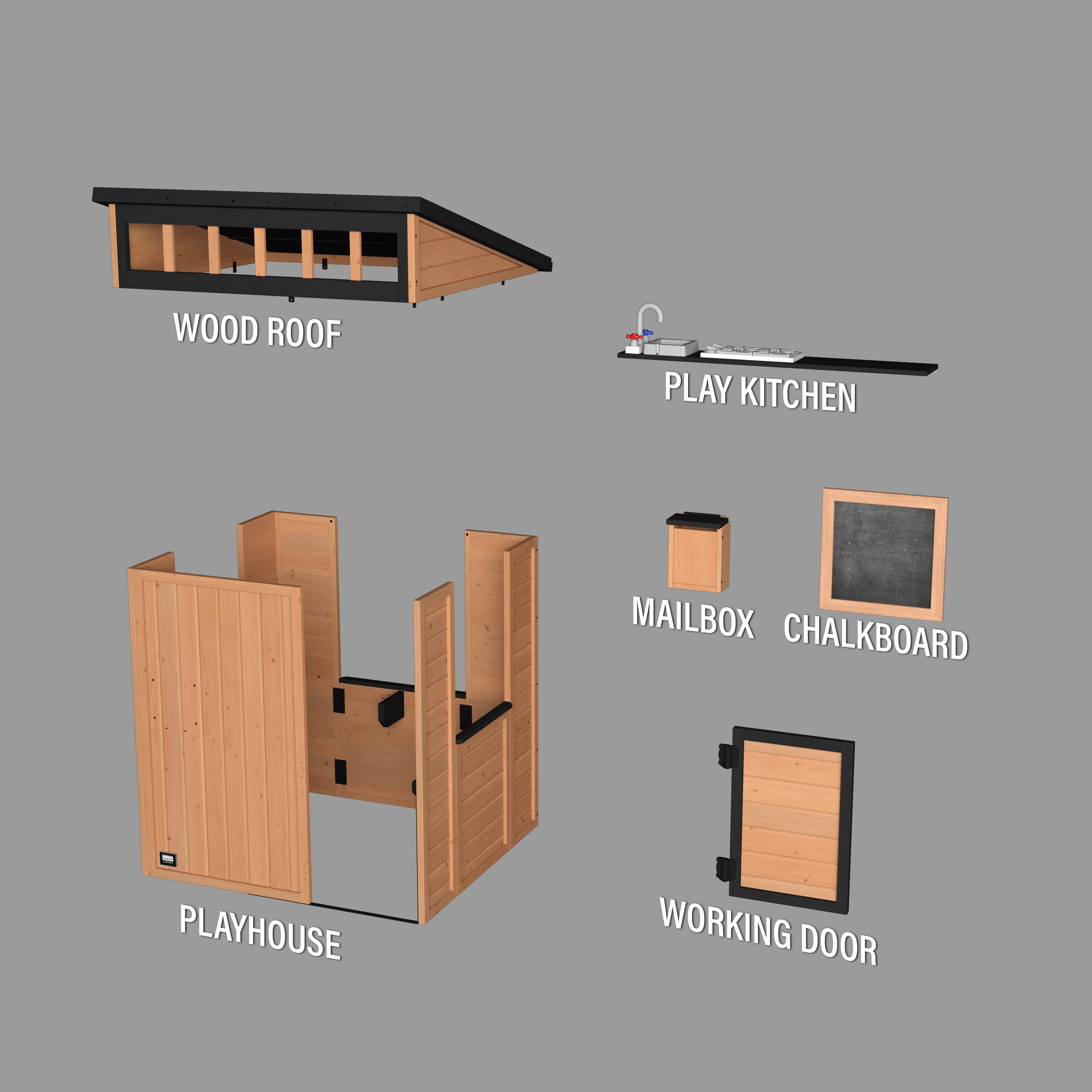 Caraway Cottage Playhouse - Light Brown